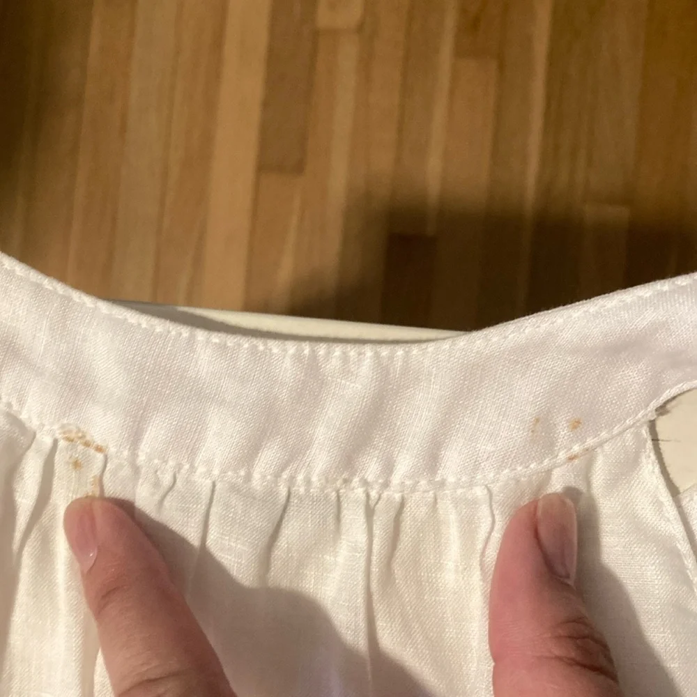 Maven West White Linen Sleeveless Lace Inset Dress Small - Picture 8 of 9